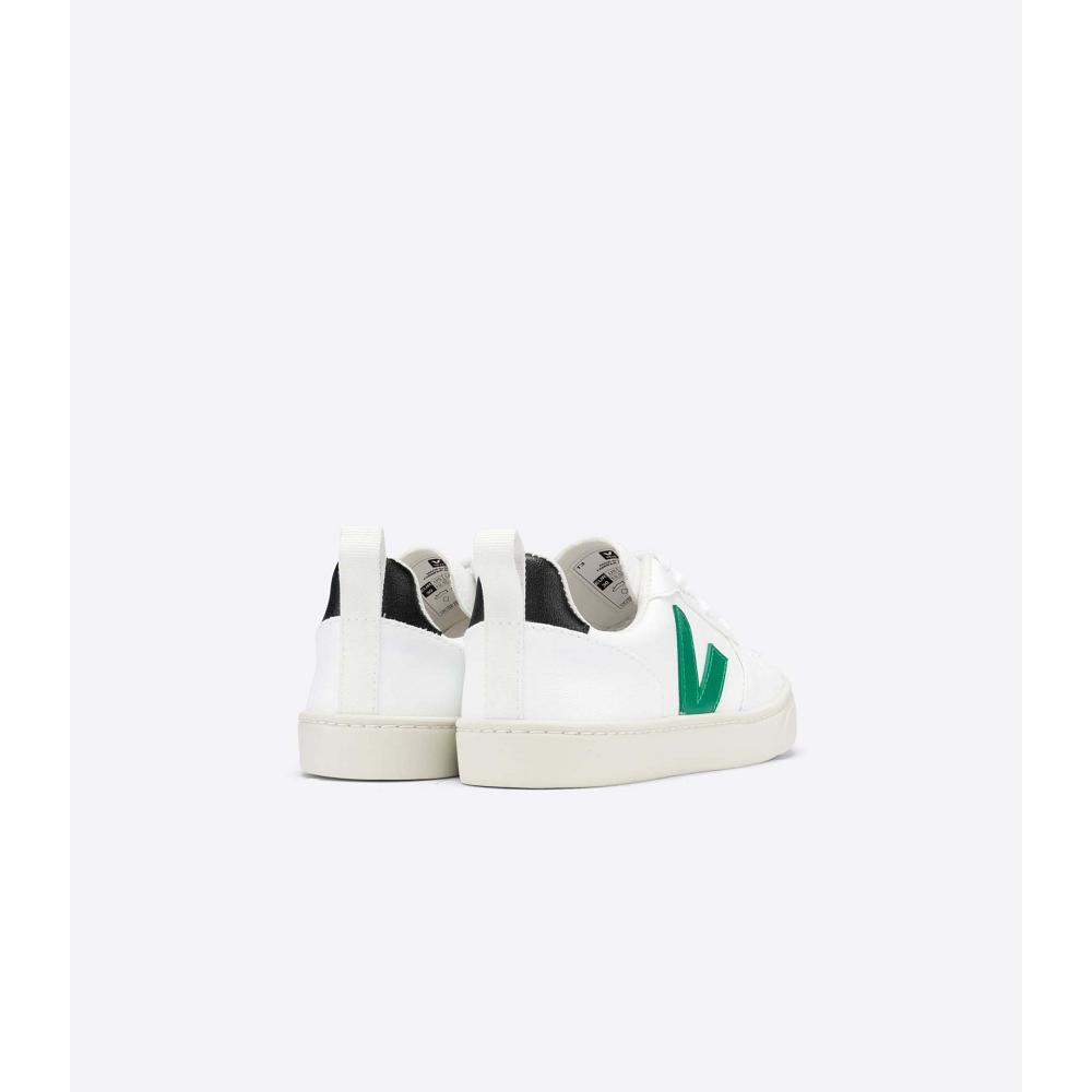 Kids' Veja V-10 LACE CWL Shoes White/Green | ZA 788TCE